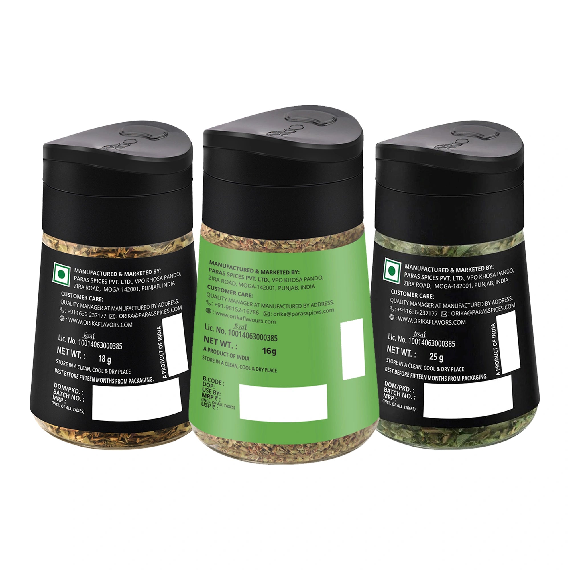 Orika Gourmet Herbs Sprinkler Combo Turkish Thyme, Egyptian Basil, Turkish Oregano